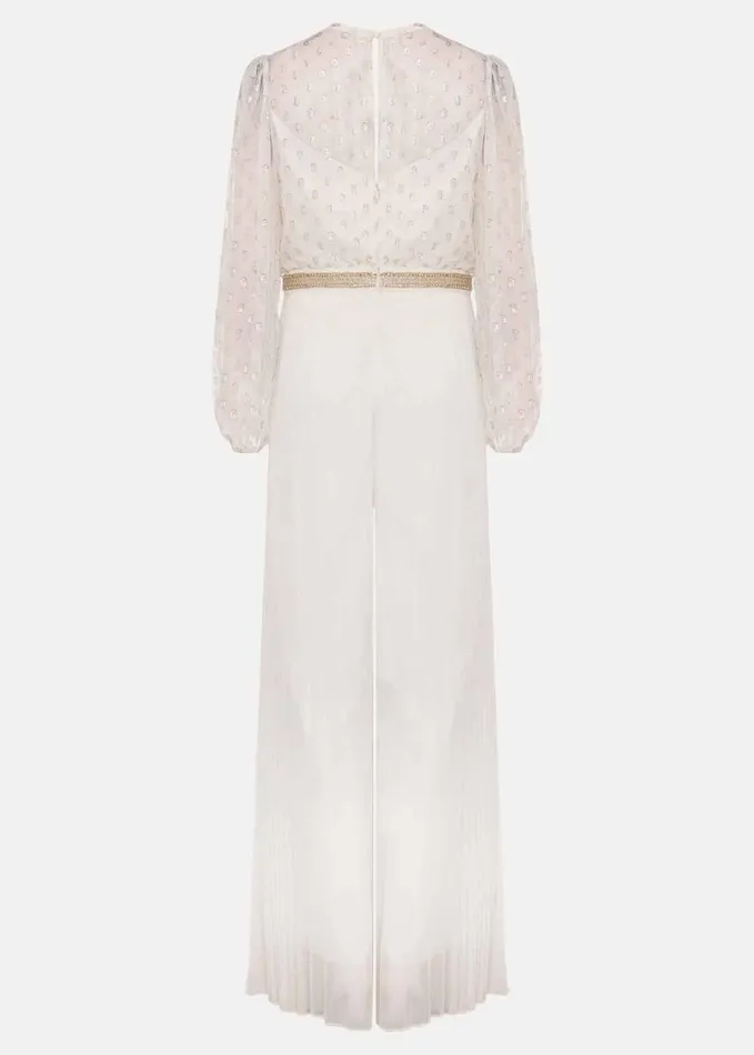 Phase Eight Larissa Pleated Jumpsuit Ivory Women Dresses