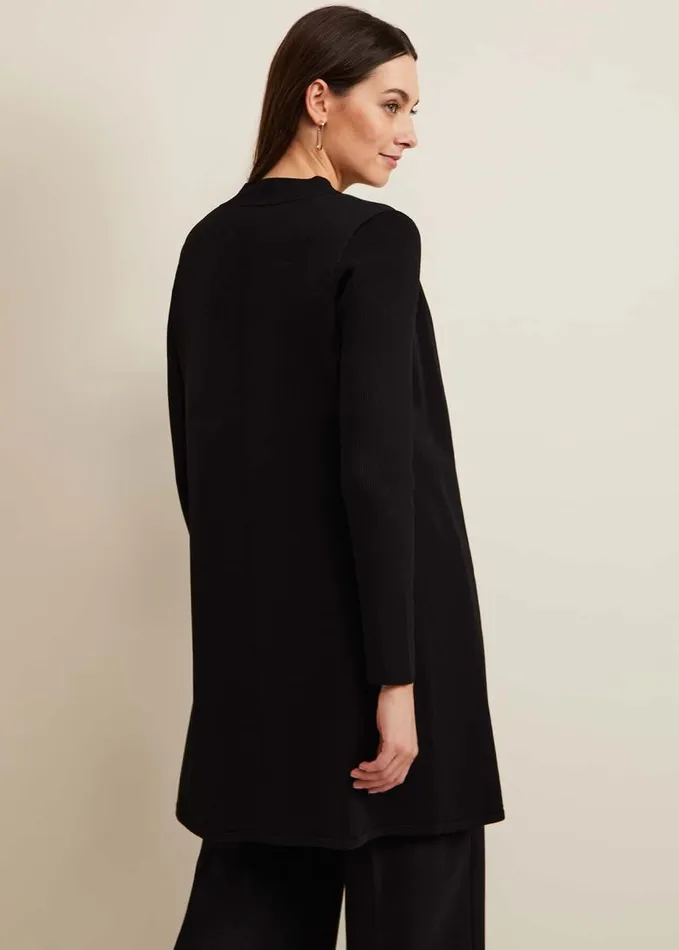 Phase Eight Lauren Longline Edge To Edge Cardigan Black Women Knitwear