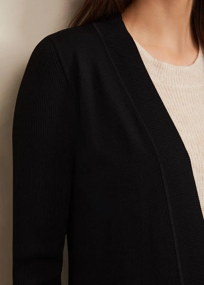 Phase Eight Lauren Longline Edge To Edge Cardigan Black Women Knitwear