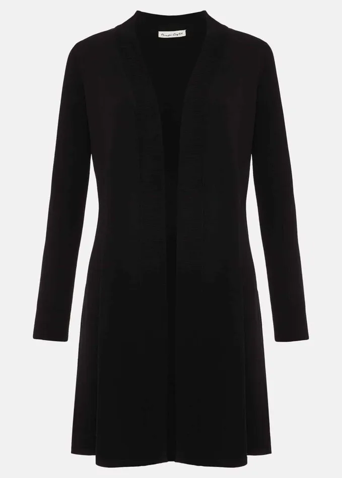 Phase Eight Lauren Longline Edge To Edge Cardigan Black Women Knitwear