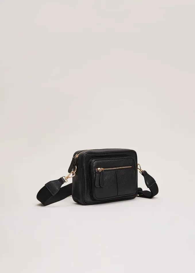 Phase Eight Leather Cross Body Bag Black Women Bags and Clutches