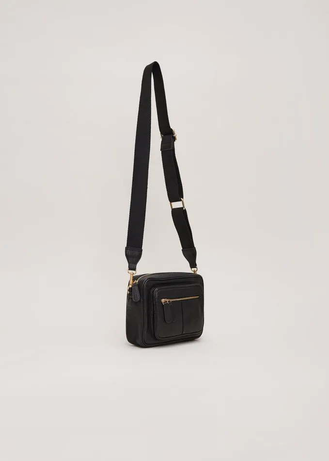 Phase Eight Leather Cross Body Bag Black Women Bags and Clutches