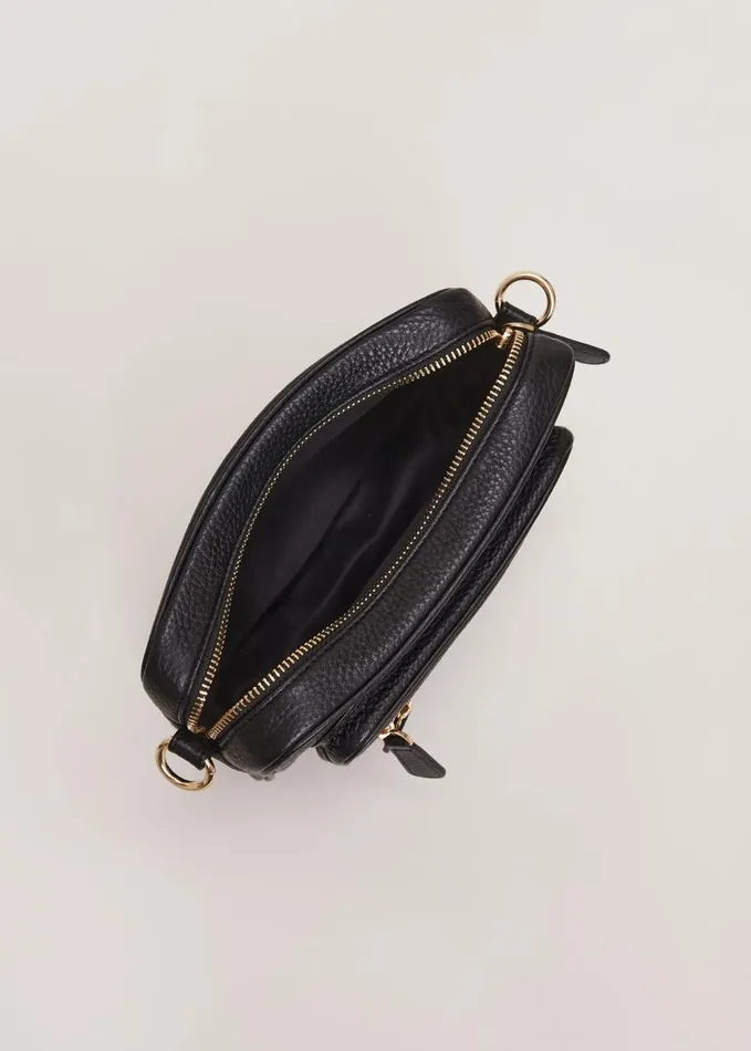 Phase Eight Leather Cross Body Bag Black Women Bags and Clutches