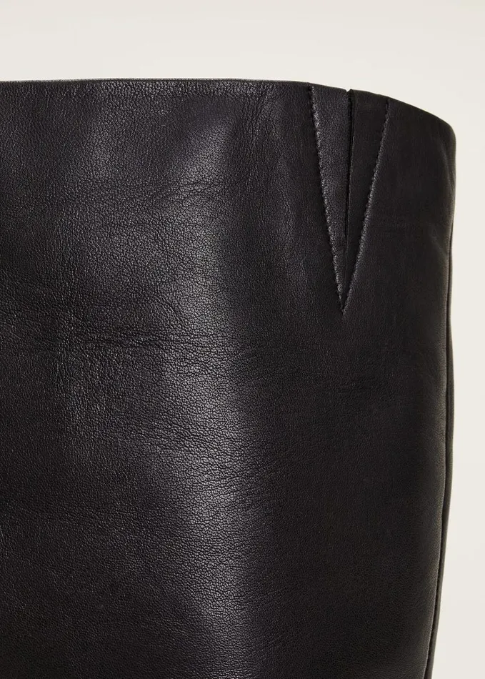 Phase Eight Leather Panelled Knee High Boot Black Women Boots