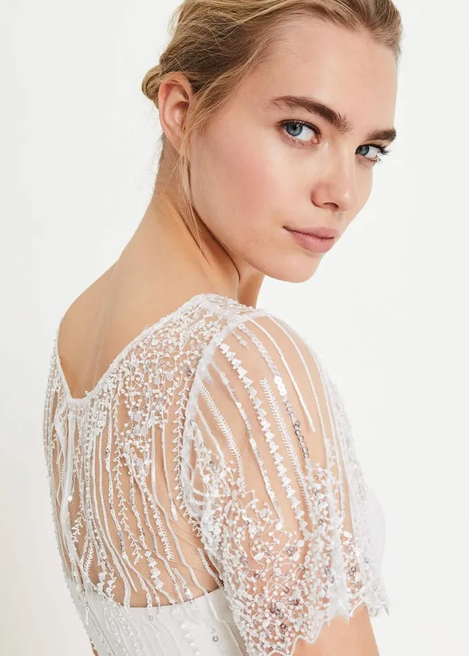 Phase Eight Leonora Sequin Bridal Dress Almond Women Dresses