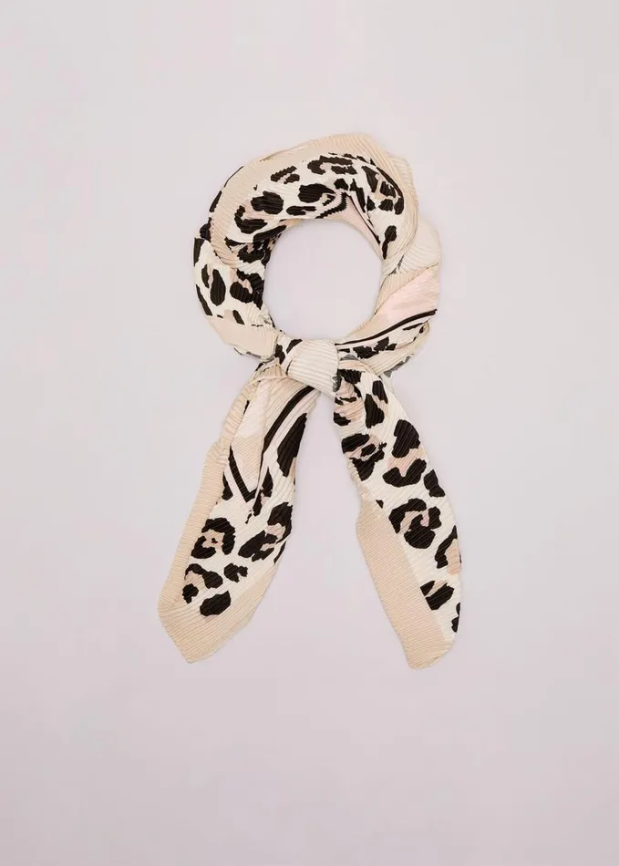 Phase Eight Leopard Pleated Scarf Brown Women Scarves