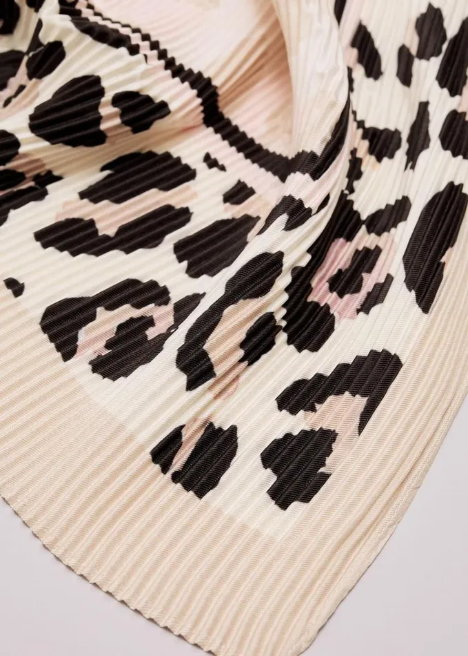 Phase Eight Leopard Pleated Scarf Brown Women Scarves