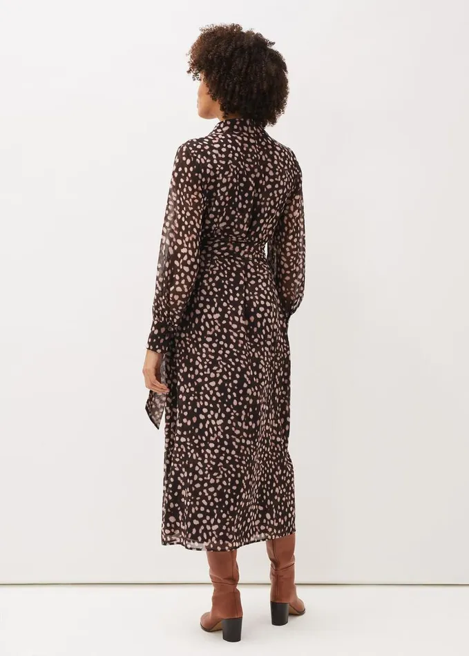 Phase Eight Libby Spot Print Midi Dress Pink Multi Women Dresses