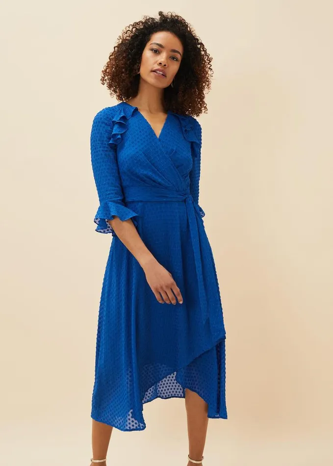 Phase Eight Lilibeth Wrap Midi Dress Capri Blue Women Dresses