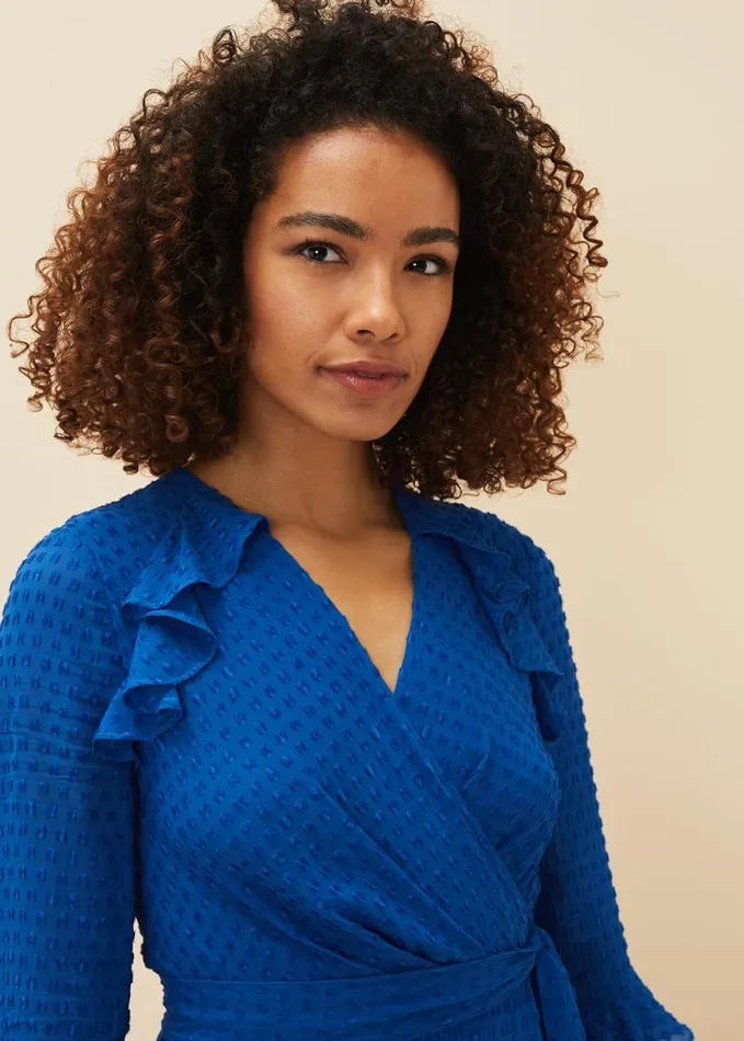 Phase Eight Lilibeth Wrap Midi Dress Capri Blue Women Dresses