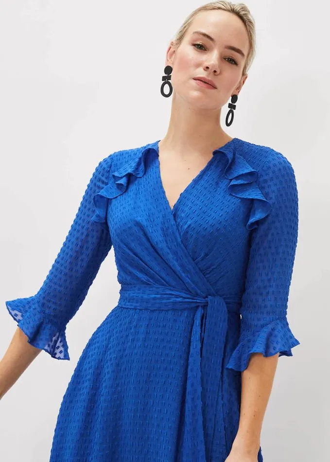 Phase Eight Lilibeth Wrap Midi Dress Capri Blue Women Dresses