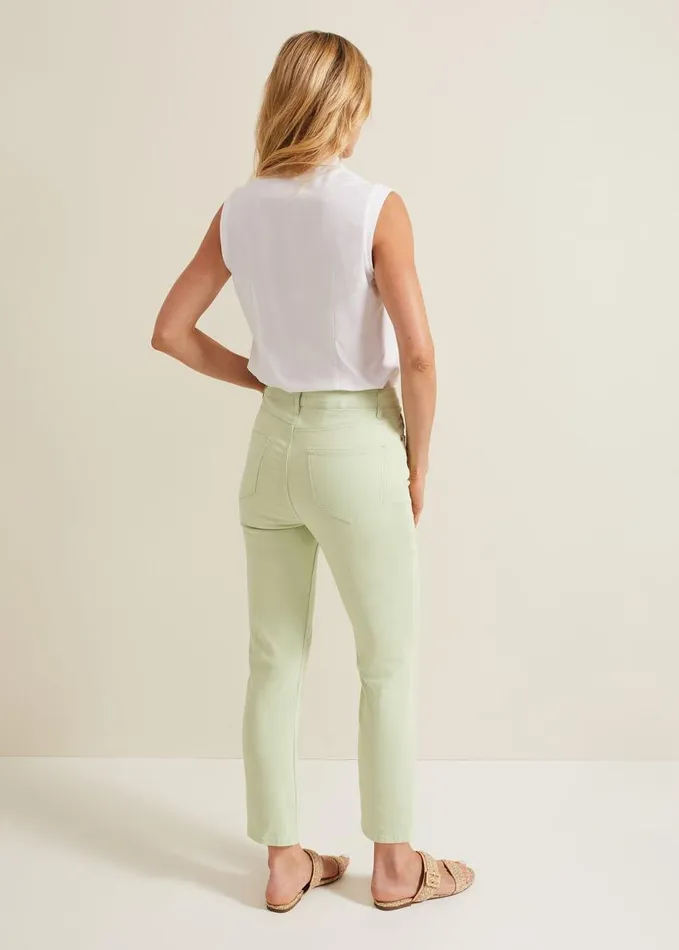 Phase Eight Lindsey Cropped Straight Leg Jeans Green Women Jeans