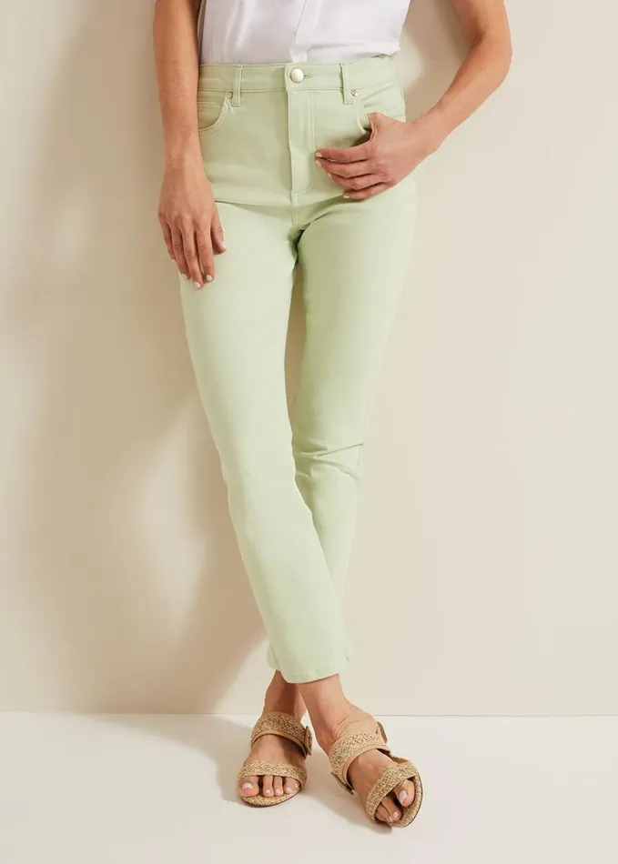 Phase Eight Lindsey Cropped Straight Leg Jeans Green Women Jeans