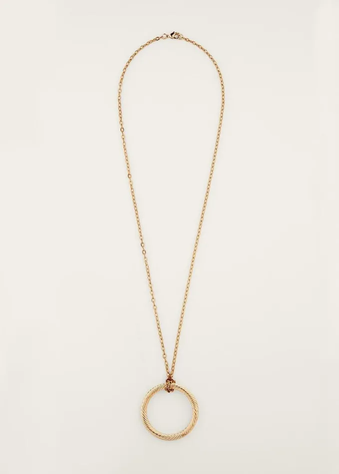 Phase Eight Long Circle Pendant Necklace Gold Women Jewellery