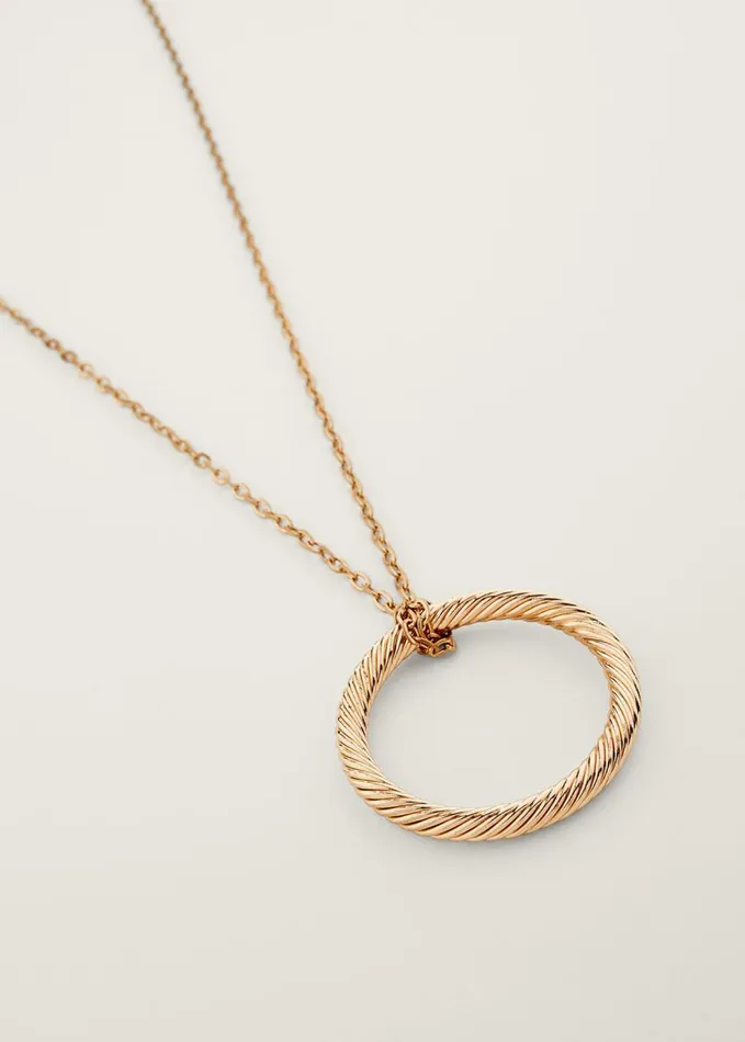 Phase Eight Long Circle Pendant Necklace Gold Women Jewellery