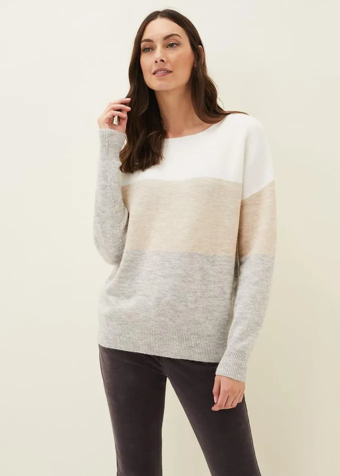 Phase Eight Lucial Stripe Knit Jumper Multicoloured Women Knitwear