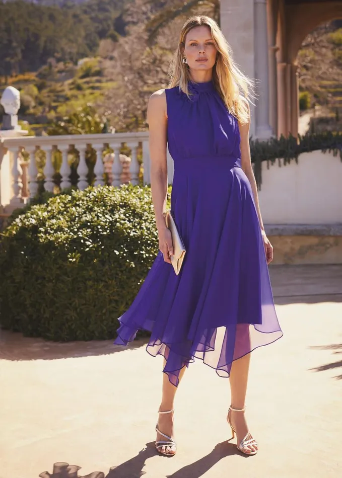 Phase Eight Lucinda Fit And Flare Dress Purple Women Dresses