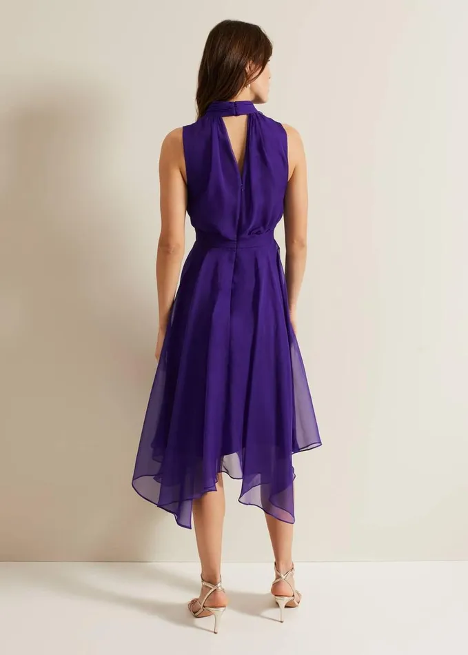Phase Eight Lucinda Fit And Flare Dress Purple Women Dresses