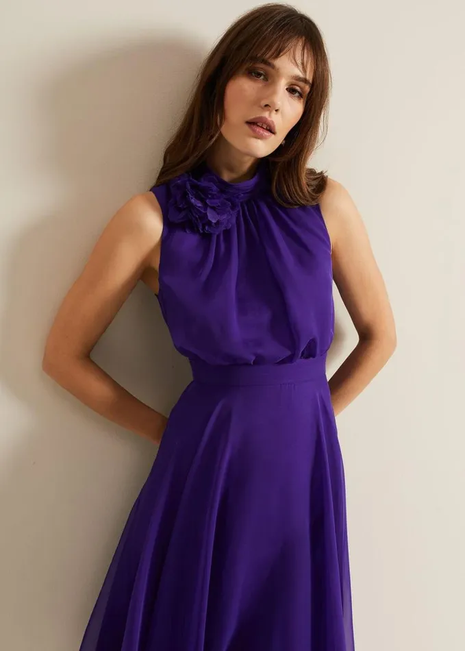 Phase Eight Lucinda Fit And Flare Dress Purple Women Dresses