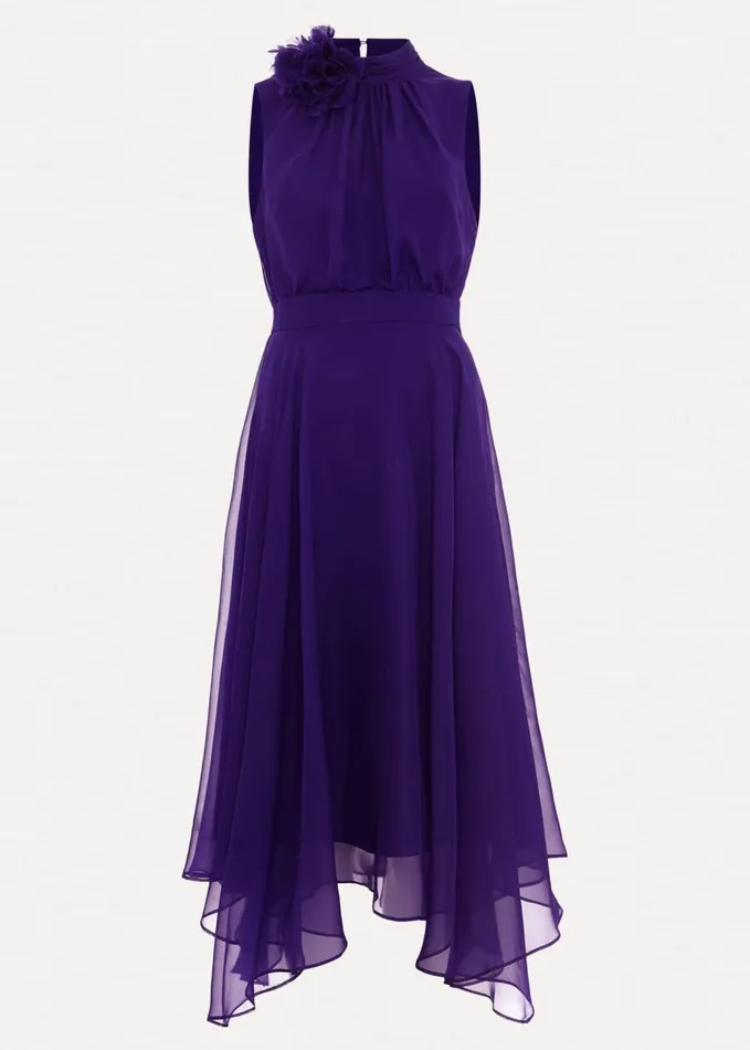 Phase Eight Lucinda Fit And Flare Dress Purple Women Dresses