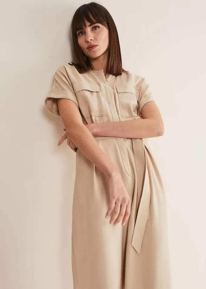 Phase Eight Lyla Stone Wide Leg Jumpsuit Stone Women Dresses