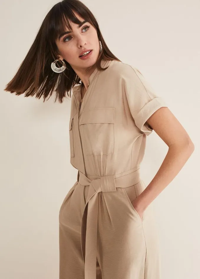 Phase Eight Lyla Stone Wide Leg Jumpsuit Stone Women Dresses