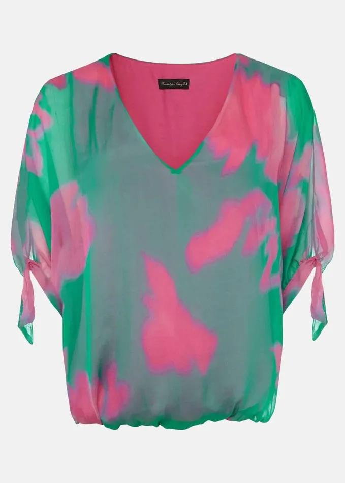 Phase Eight Madison Silk Blouse Greenpink Women Shirts and Blouses