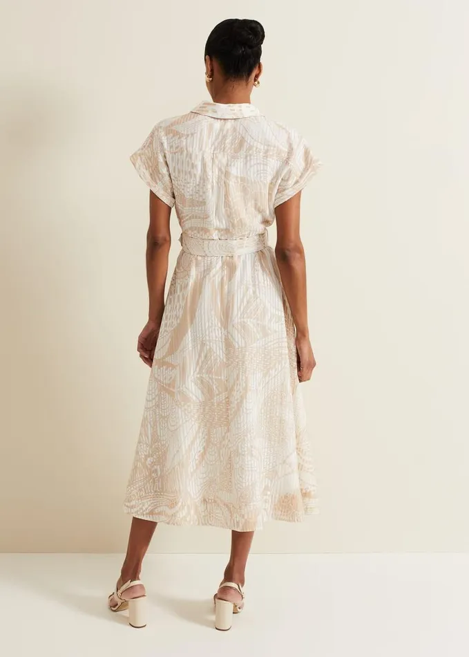 Phase Eight Mandi Abstract Stripe Shirt Dress Neutral Women Dresses