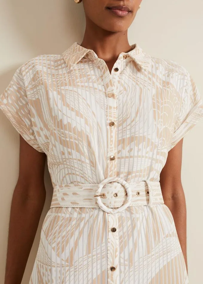 Phase Eight Mandi Abstract Stripe Shirt Dress Neutral Women Dresses