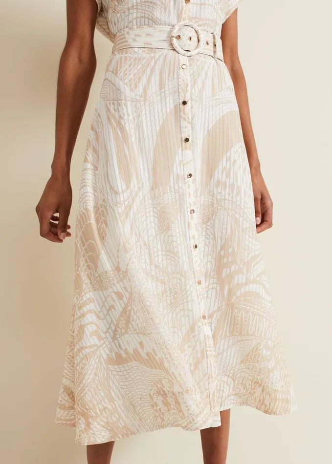 Phase Eight Mandi Abstract Stripe Shirt Dress Neutral Women Dresses
