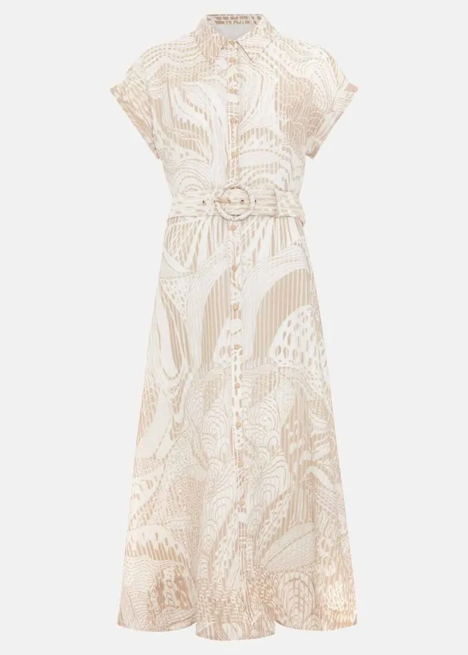 Phase Eight Mandi Abstract Stripe Shirt Dress Neutral Women Dresses