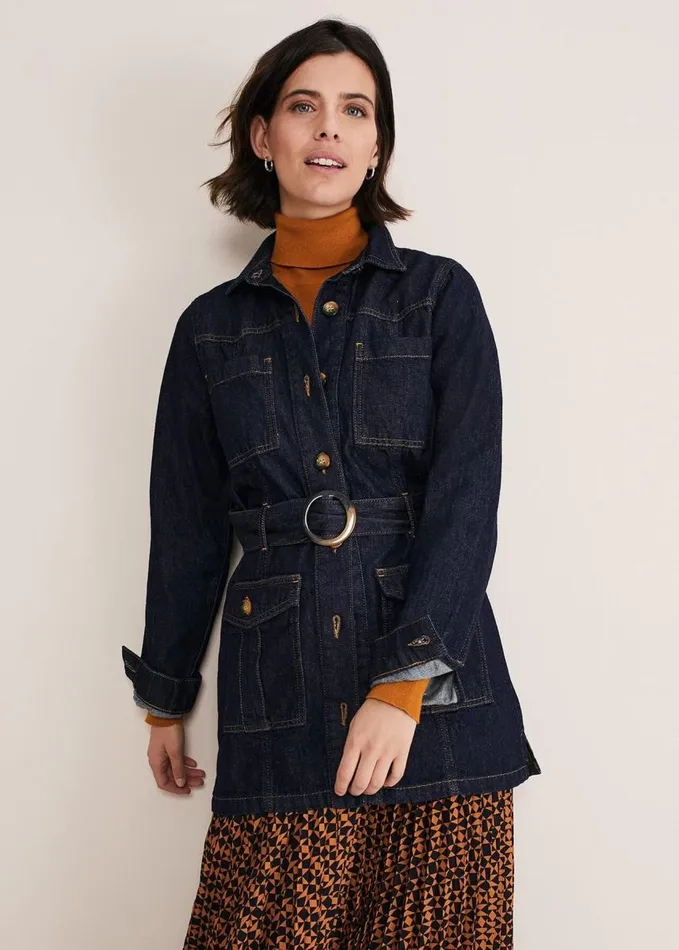 Phase Eight Marcie Longline Denim Jacket Denim Women Jackets