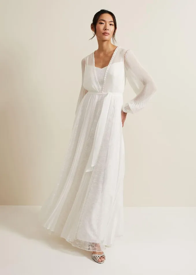 Phase Eight Mariana Pleated Lace Wedding Dress Pearl Women Dresses