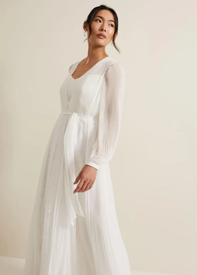 Phase Eight Mariana Pleated Lace Wedding Dress Pearl Women Dresses