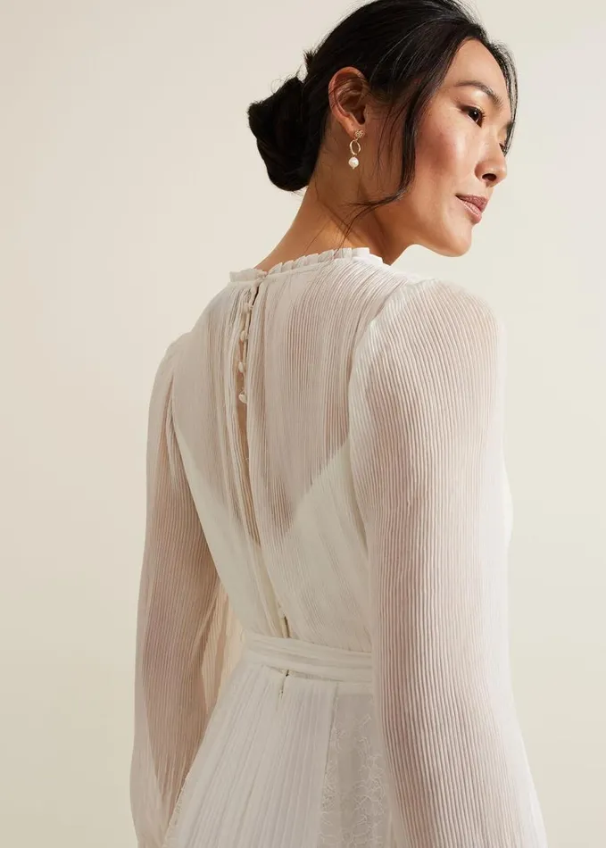 Phase Eight Mariana Pleated Lace Wedding Dress Pearl Women Dresses