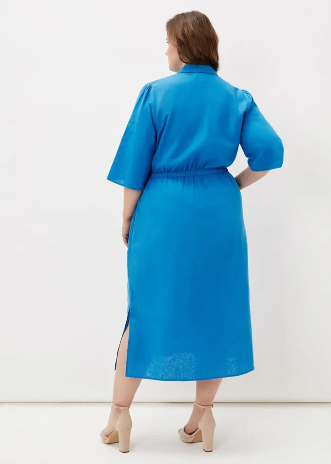 Phase Eight Marlene Tie Shirt Dress Azure Blue Women Dresses