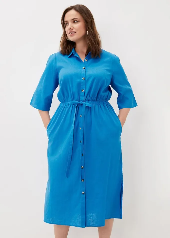 Phase Eight Marlene Tie Shirt Dress Azure Blue Women Dresses