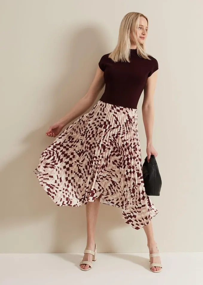 Phase Eight Maya Woven Hem Geo Dress Multicoloured Women Dresses