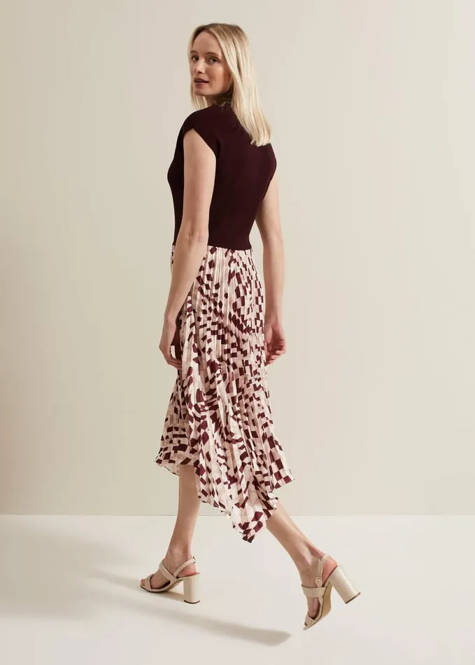 Phase Eight Maya Woven Hem Geo Dress Multicoloured Women Dresses