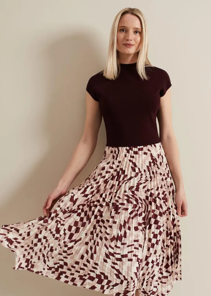 Phase Eight Maya Woven Hem Geo Dress Multicoloured Women Dresses