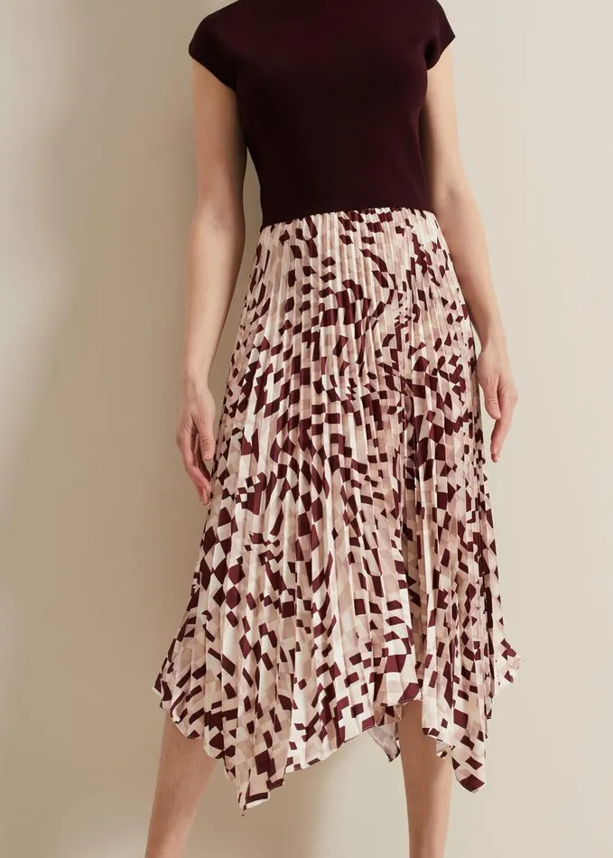 Phase Eight Maya Woven Hem Geo Dress Multicoloured Women Dresses