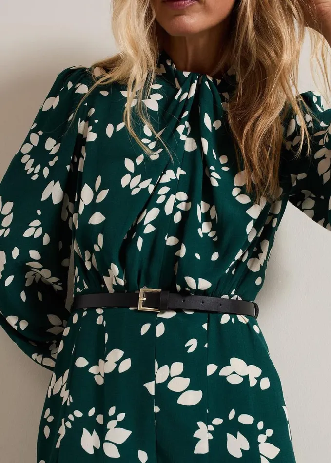 Phase Eight Micaela Green Twist Neck Jumpsuit Green Women Dresses