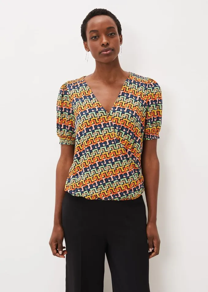 Phase Eight Milano Wrap Top Multicoloured Women Tops and TShirts