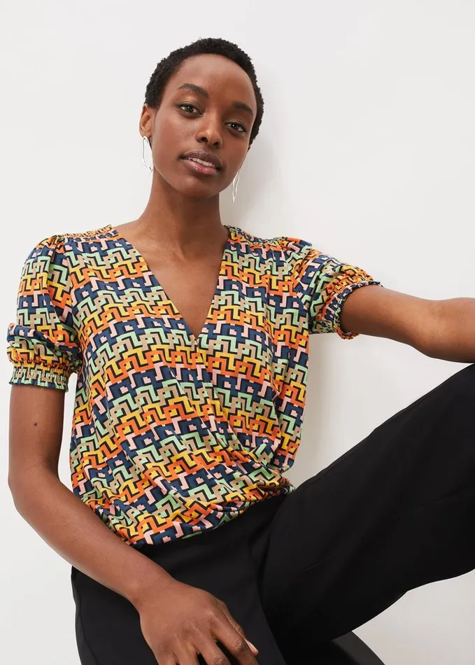 Phase Eight Milano Wrap Top Multicoloured Women Tops and TShirts