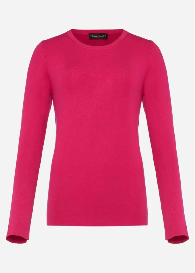 Phase Eight Molla Crew Neck Jumper Hot Pink Women Knitwear