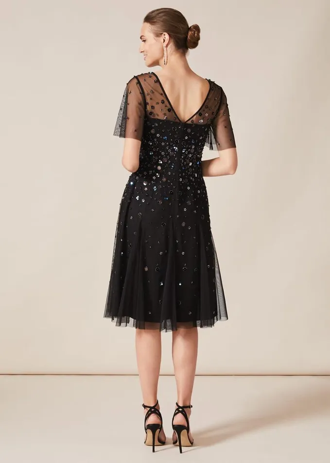 Phase Eight Molly Short Sequin Dress Blackmulti Women Dresses