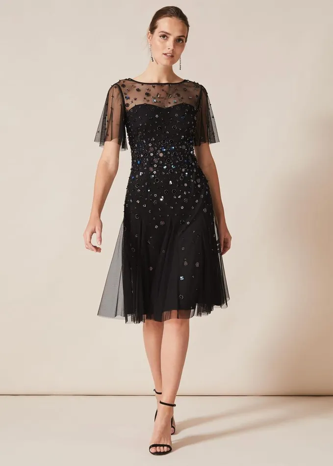 Phase Eight Molly Short Sequin Dress Blackmulti Women Dresses