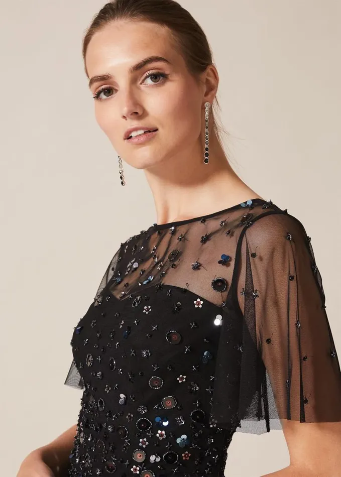 Phase Eight Molly Short Sequin Dress Blackmulti Women Dresses
