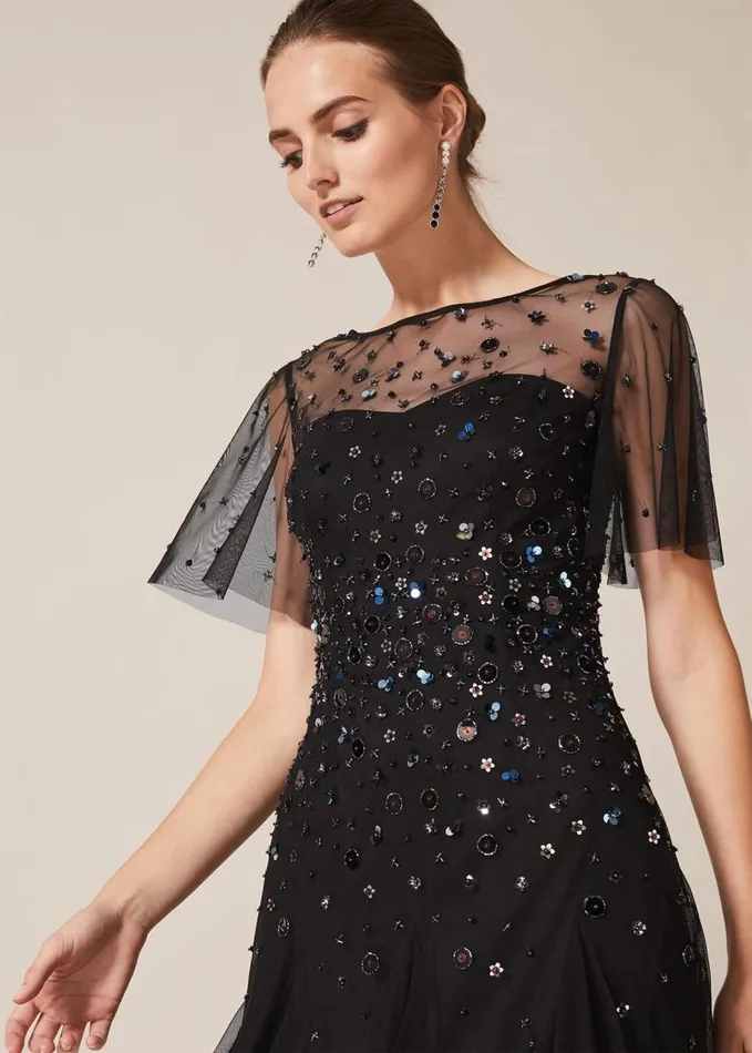 Phase Eight Molly Short Sequin Dress Blackmulti Women Dresses