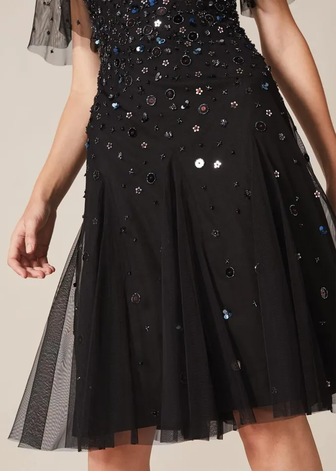 Phase Eight Molly Short Sequin Dress Blackmulti Women Dresses